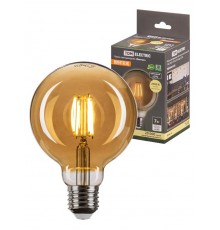 Лампа светодиодная "Винтаж" золотистая G95, 7 Вт, 230 В, 2700 К, E27 (шар)  SQ0340-0345  TDM