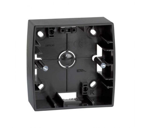 Simon 82 Монтажная коробка для накладного монтажа, 1 пост, 89х89х27мм, S82, S82N, графит  82750-38  Simon