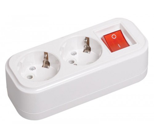 Розетка переносная разб. с выкл. К02В 2 места CLASSIC   KYP11-16-02-00-ZK  IEK