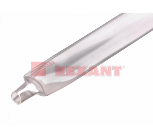 Термоусадочная трубка 10,0/5,0 мм, прозрачная, упак. 50 шт. по 1 м,  21-0009  REXANT