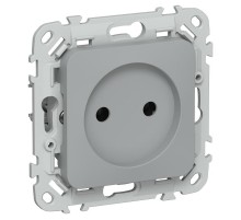 FLITE Розетка без заземления без шторок 10А РС01-0-ФлС серый  FI-R10-10-K03  IEK