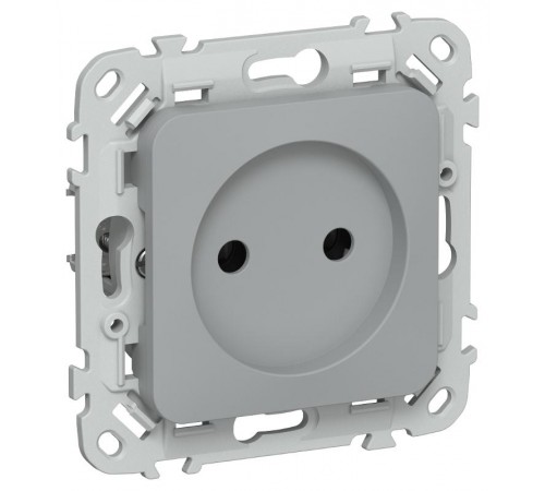 FLITE Розетка без заземления без шторок 10А РС01-0-ФлС серый  FI-R10-10-K03  IEK