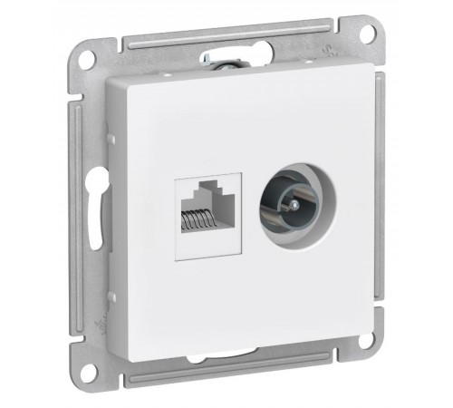 AtlasDesign Белый Розетка 2-ая TV + компьютерная RJ45, кат. 5Е  ATN000189  SE