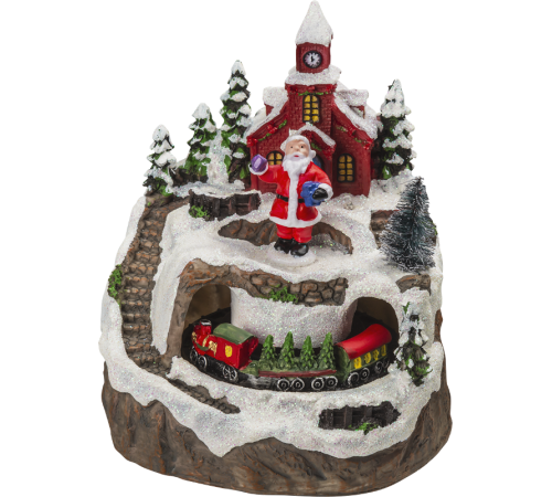 Светильник декоративный новогодний 95 075 NSL-60 (музыкальный - Дед мороз и новогодний поезд)  95075  Navigator