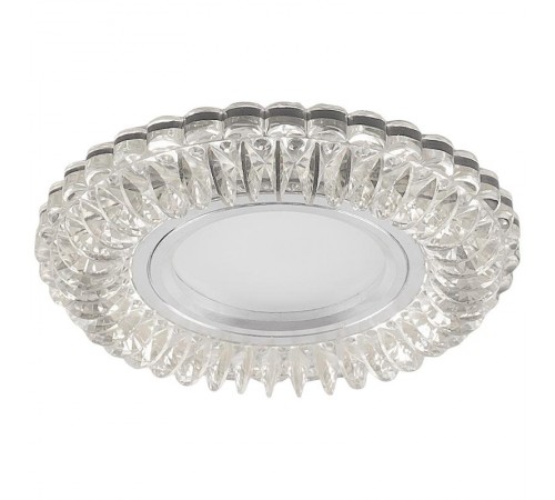 Светильник точечный встраиваемый под лампу, с LED подсветкой CD904 15LED*2835 SMD, MR16 50W G5.3, прозрачный (+синяя подсветка)  32542  FERON