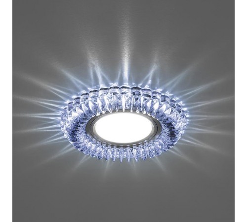 Светильник точечный встраиваемый под лампу, с LED подсветкой CD904 15LED*2835 SMD, MR16 50W G5.3, прозрачный (+синяя подсветка)  32542  FERON