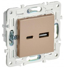 SKANDY Розетка USB A+C 3,1А SK-R14Sa песочный  SK-U22-D31-K98  IEK