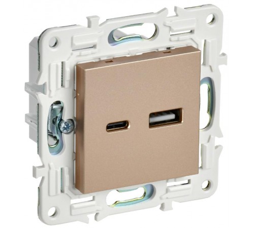 SKANDY Розетка USB A+C 3,1А SK-R14Sa песочный  SK-U22-D31-K98  IEK