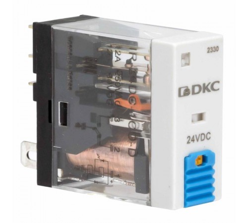 Одиночное реле, 1 перекидной контакт, 24 В DC, тестовая кнопка  IR-24DC-1CO-D  DKC
