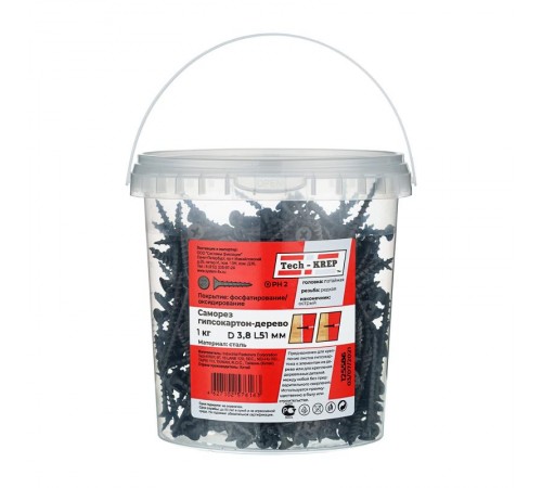 Саморез ШСГД 3,5х51 редкая резьба (1кг) - ведро  125586  Tech-KREP