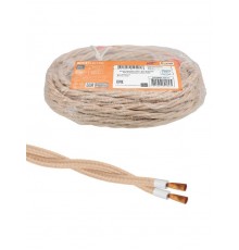 Ретро провод "Эко" 2х1,5 витой ГОСТ бежевый (10м)  SQ2801-0311  TDM