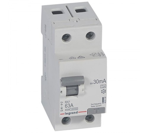 Выключатель дифференциальный (УЗО) RX3 2п 63А 30мА тип A  402038  Legrand