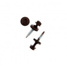 Саморез КР св. 4,8х28 RAL-8017 (шокол. корич.) (300 шт) - ведро ( 1,584 кг)  103180  Tech-KREP