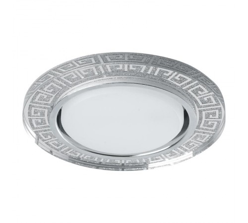 Светильник потолочный встраиваемый со светодиодной подсветкой 20LED*2835 SMD 4000K, 15W GX53, без лампы, прозрачный, серебро CD4981 с др-ром в/компл 