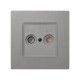 Simon 27 Накладка на розетку телевизионную R-TV+SAT, (механизм S27), IP44, IK07, Scudo, серый  2705097-063  Simon