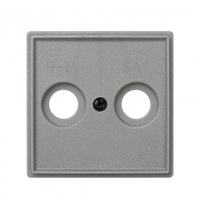 Simon 27 Накладка на розетку телевизионную R-TV+SAT, (механизм S27), IP44, IK07, Scudo, серый  2705097-063  Simon