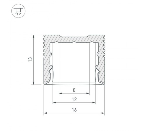 Профиль алюминиевый для светодиодной ленты SL-SLIM-H13M-2000 ANOD  023718  Arlight 
