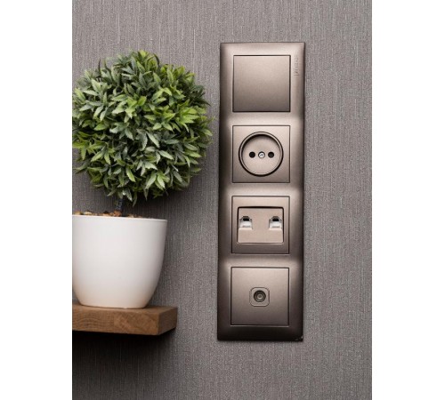 Валенсия Рамка 4-местная графит EKF   EWM-G-304-60   EKF