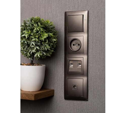 Валенсия Рамка 4-местная графит EKF   EWM-G-304-60   EKF