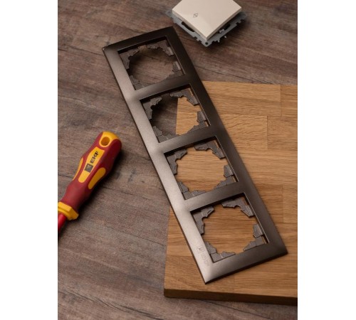 Валенсия Рамка 4-местная графит EKF   EWM-G-304-60   EKF