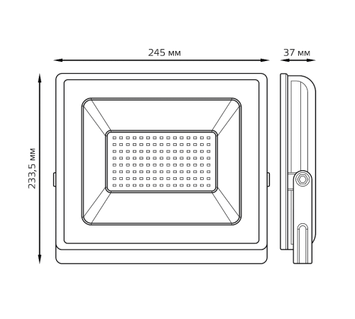 Прожектор светодиодный 100W IP65 6500К черный  613100100  Gauss