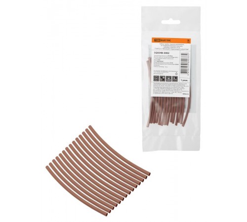 Набор трубок термоусаживаемых, клеевых "Моноцвет, коричневый 2,4/0,8 " SQ0548-3002  TDM