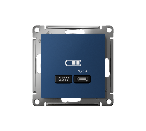 AtlasDesign Аквамарин USB Розетка тип-C 65Вт высокоскоростной заряд QC,PD, механизм  ATN001127  SE