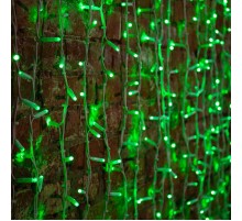 Гирлянда "Светодиодный Дождь" 2х1,5м, постоянное свечение, белый провод "КАУЧУК", 230 В, диоды ЗЕЛЕНЫЕ, 360 LED  237-114  NEON-NIGHT
