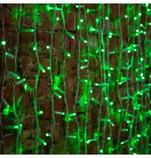 Гирлянда "Светодиодный Дождь" 2х1,5м, постоянное свечение, белый провод "КАУЧУК", 230 В, диоды ЗЕЛЕНЫЕ, 360 LED  237-114  NEON-NIGHT