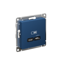 AtlasDesign Аквамарин USB Розетка тип-C 65Вт высокоскоростной заряд QC,PD, механизм  ATN001127  SE