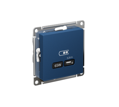 AtlasDesign Аквамарин USB Розетка тип-C 65Вт высокоскоростной заряд QC,PD, механизм  ATN001127  SE