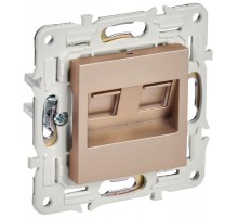 SKANDY Розетка компьютерная двойная RJ45 кат.6 SK-K04Sa песочный  SK-K20-2-K98  IEK