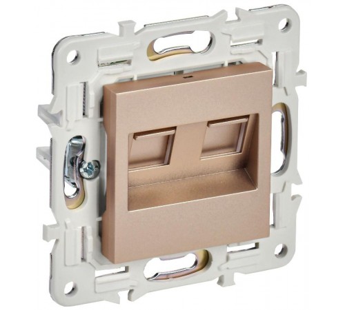 SKANDY Розетка компьютерная двойная RJ45 кат.6 SK-K04Sa песочный  SK-K20-2-K98  IEK