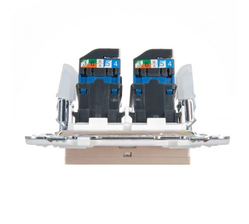 SKANDY Розетка компьютерная двойная RJ45 кат.6 SK-K04Sa песочный  SK-K20-2-K98  IEK