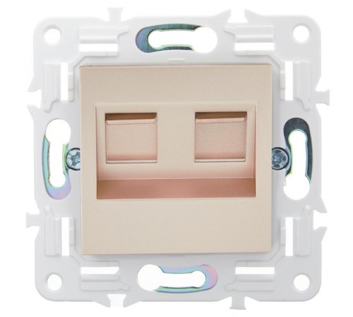 SKANDY Розетка компьютерная двойная RJ45 кат.6 SK-K04Sa песочный  SK-K20-2-K98  IEK