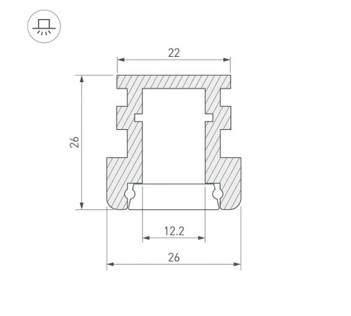Профиль алюминиевый для светодиодной ленты HR-F-2000 (ARL, Алюминий)  012091  Arlight