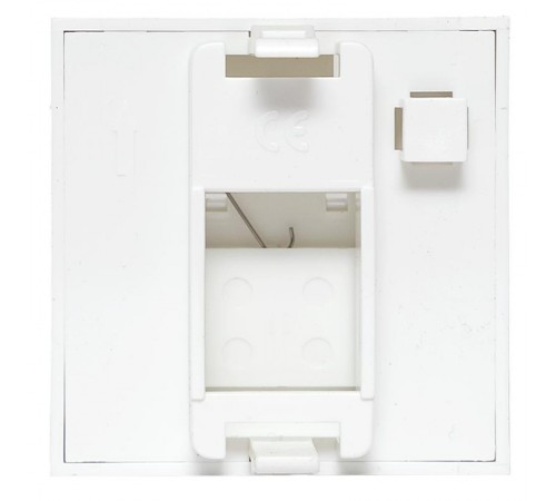Вставка розеточная TERACOM PRO 45x45мм Mosaic на 1 мод Keystone со шторкой и маркером белая  TRP-INS-MOS-2M1P-WH  EKF