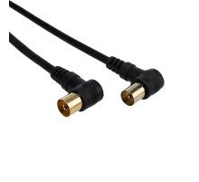 Шнур ТВ гнездо - ТВ штекер, угловой, длина 5 метров, черный  18-0015  REXANT