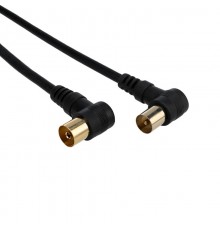 Шнур ТВ гнездо - ТВ штекер, угловой, длина 5 метров, черный  18-0015  REXANT