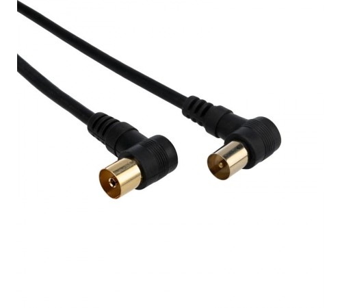 Шнур ТВ гнездо - ТВ штекер, угловой, длина 5 метров, черный  18-0015  REXANT