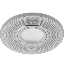 Светильник точечный встраиваемый под лампу, с LED подсветкой CD950 15LED*2835 SMD 4000K, MR16 50W G5.3, белый матовый, хром  29712  FERON