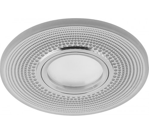 Светильник точечный встраиваемый под лампу, с LED подсветкой CD950 15LED*2835 SMD 4000K, MR16 50W G5.3, белый матовый, хром  29712  FERON