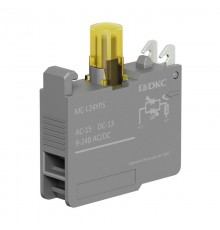 Контактный блок с клеммными зажимами под винт со светодиодом на  9-24В, жёлтый  MC-L24YPS  DKC