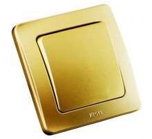 Выключатель скрытой установки, одноклавишный, с самовозвратом, цвет золото  ВС10-331-07  HEGEL