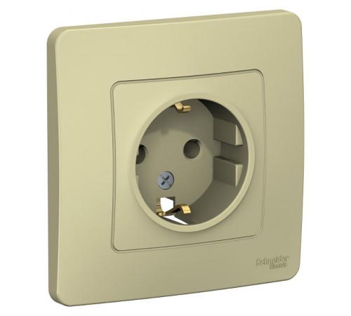 Blanca Бежевый С/У Розетка с з/к без шторок, 16А, 250В  BLNRS001017  SE