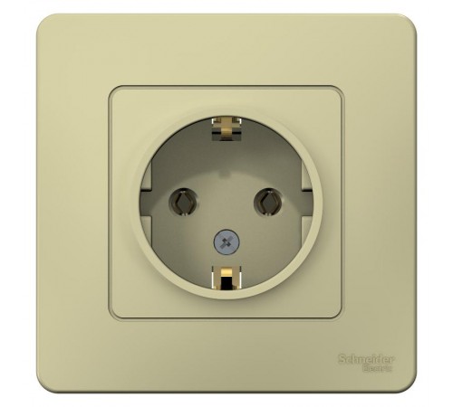 Blanca Бежевый С/У Розетка с з/к без шторок, 16А, 250В  BLNRS001017  SE