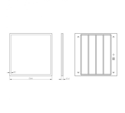 Светильник светодиодный SPO-1-50-6K-M 50Вт 6500K 4500Лм IP40 595x595x25 с равномерной засветкой матовый  Б0053391  ЭРА