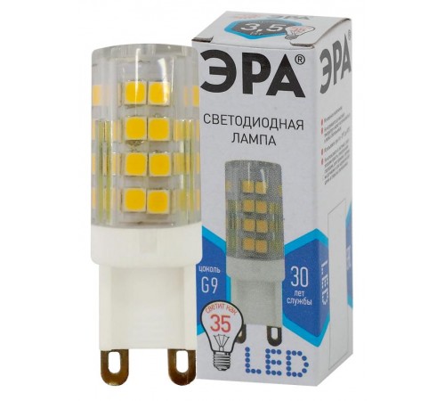 Лампа светодиодная LED 3,5Вт G9 220В 4000К smd JCD капсульная  Б0027862  ЭРА
