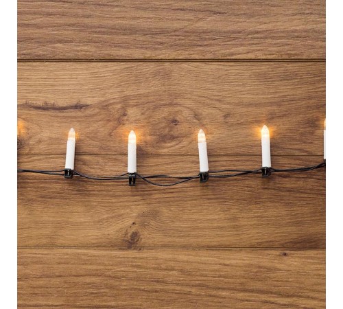 Гирлянда Свечи 10м, темно-зеленый ПВХ, 50 LED ТЕПЛЫЙ БЕЛЫЙ  303-085  NEON-NIGHT