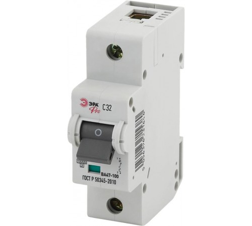 Выключатель автоматический однополюсный NO-902-262 ВА47-100 1Р 32А 10 кА кривая С (12/120/2880) Pro  Б0048852  ЭРА
